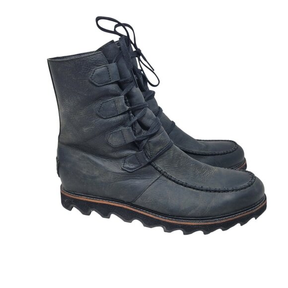 Sorel Mad Boot Mens Size 15 Hi Top Lace Up Gray/Black Leather Combat Charcoal main image 10